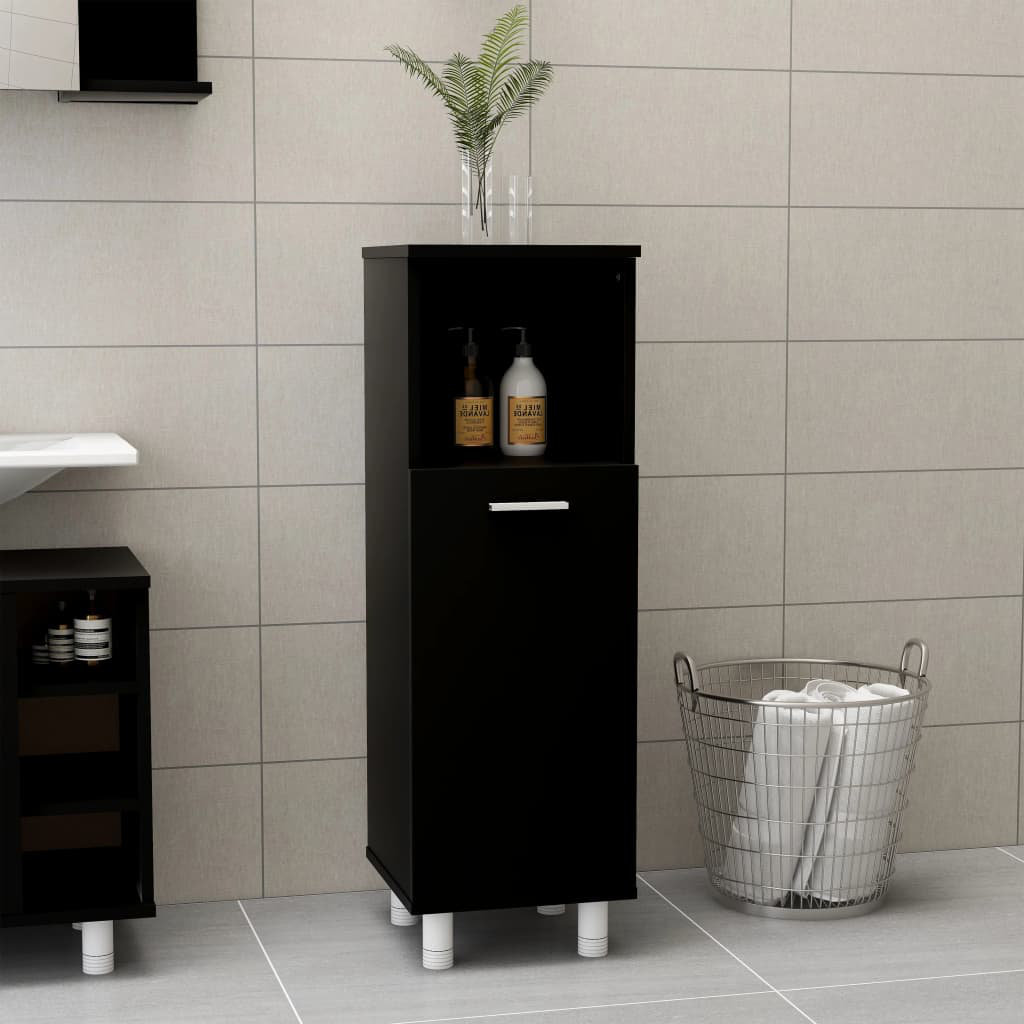 17 Stories Avren Bathroom Cabinet Black 95cm H X 30cm W X 30cm D
