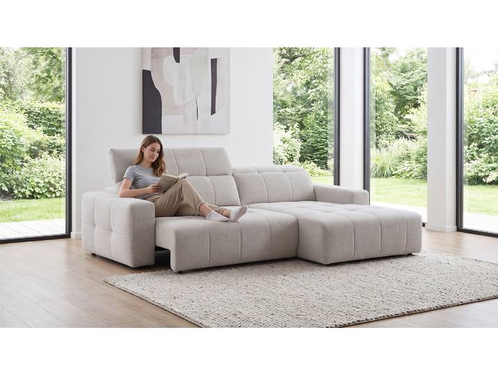 Ecksofa Lovestory mit Kopfteilverstellung und Motor. Funktion