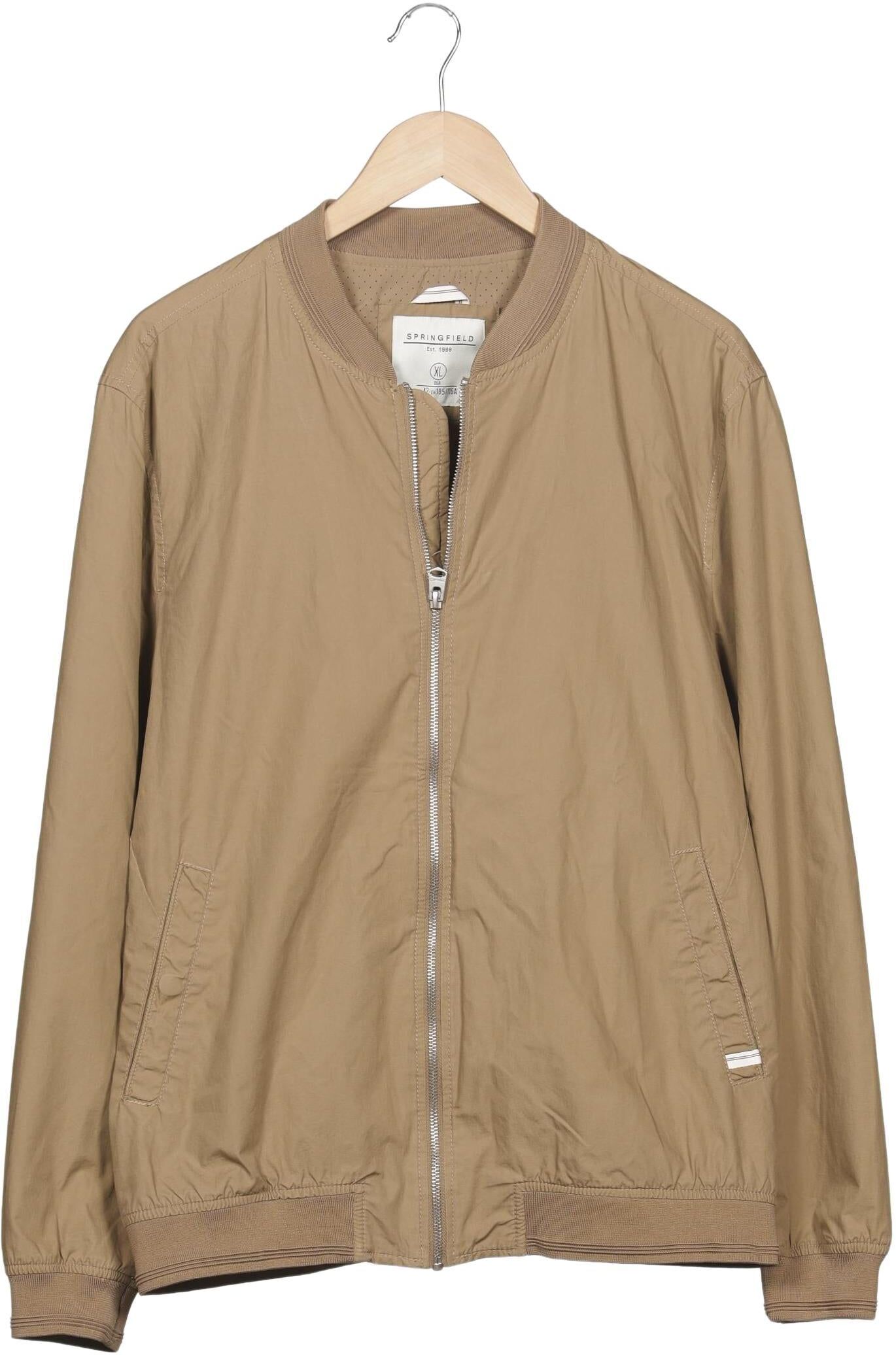 Springfield Herren Jacke, Beige, Gr. XL, Synthetik / Baumwolle - Second Hand