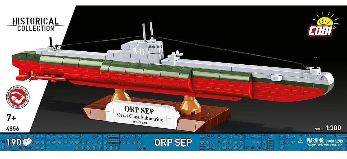 Cobi Modelbouwpakket ORP Sęp Poolse onderzeeër schaal 1:300 met 190 onderdelen