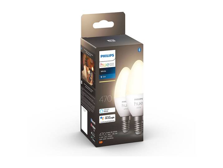 Leuchtmittel Philips Hue Kerze Kunststoff/weiss Doppelpack 3.9W E14 - LED - Lichtfarbe: Warmweiss- LED Leuchtmittel