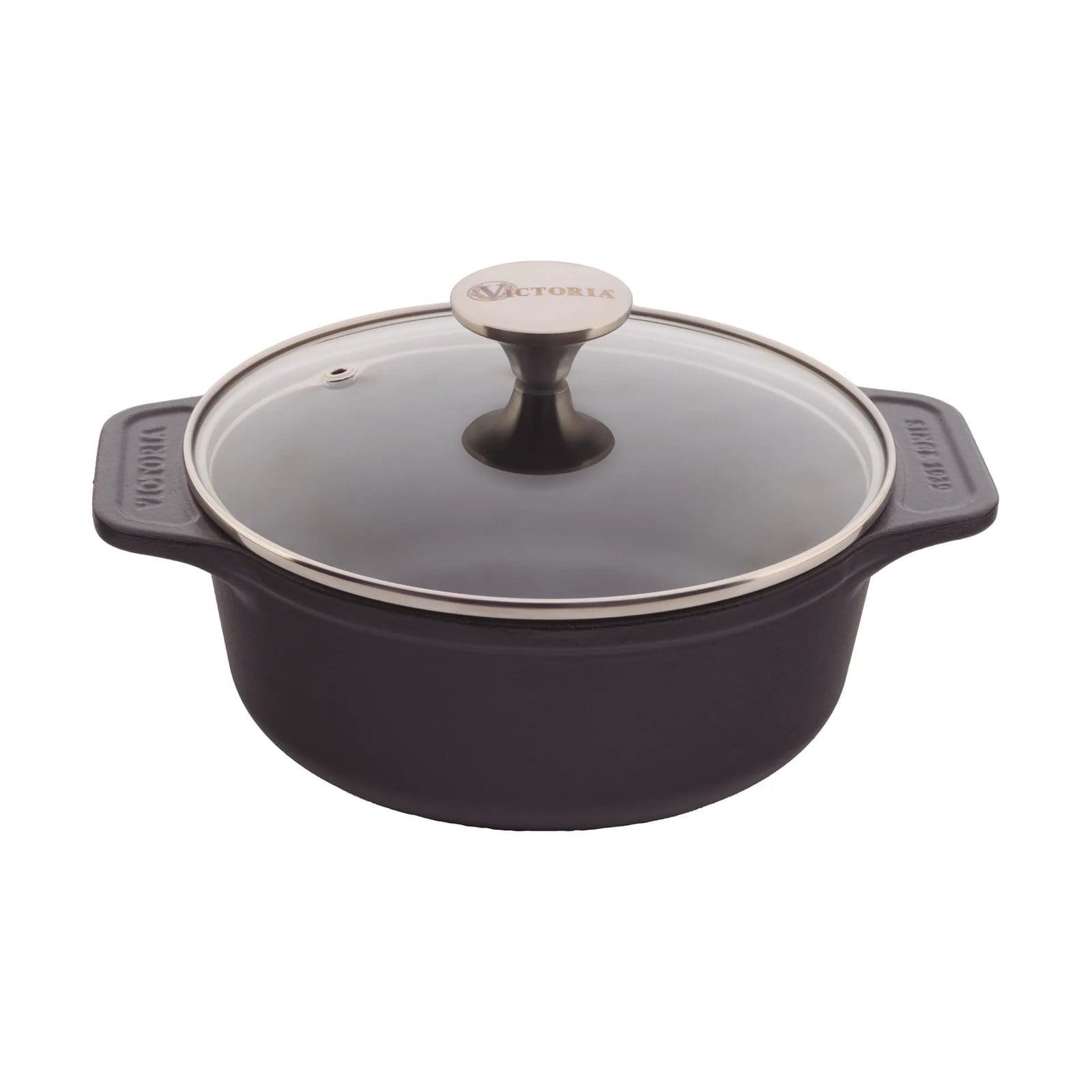 Victoria gietijzeren braadpan met glazen deksel en emaille 1,9 l