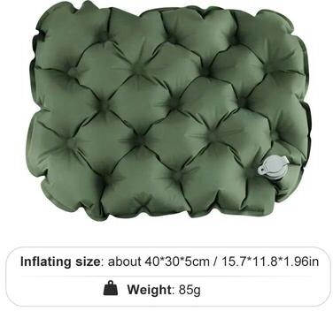 Uplifted Goods Inflatable Mattress Seat Cushion Portable For Outdoor Camping Hiking olive Green