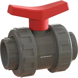 Absperr-Ventil (2-Wege-Kugelhahn) grau 50mm PVC-Klebemuffen