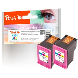 Peach Doppelpack Druckköpfe color kompatibel zu HP No. 304 C*2, N9K05AE*2