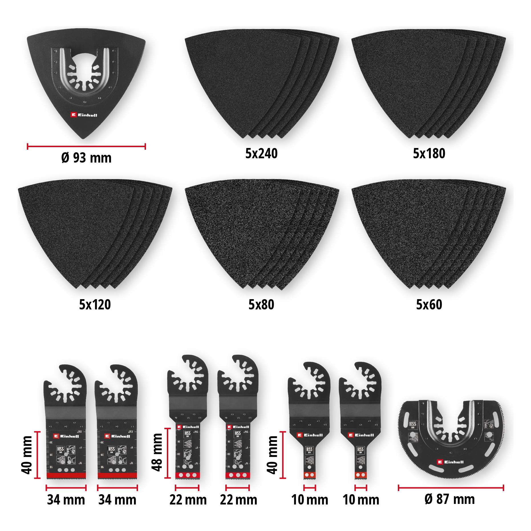 Einhell Multitool-Set, 708135, XL-PLUS-Case, 35-teilig (708135)