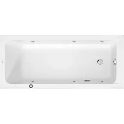 Duravit D-Code Whirlwanne, 1600x700mm, 1 Rückenschräge, Jet Project, Rechteckig, Ablauf Fußende, Weiß hochglänzend, 760669000JP1000