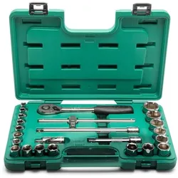 SATA, Steckschlüssel + Stecknuss, Steckschlüssel Garnitur 6kt 1/2" 24-tlg. (1/2")