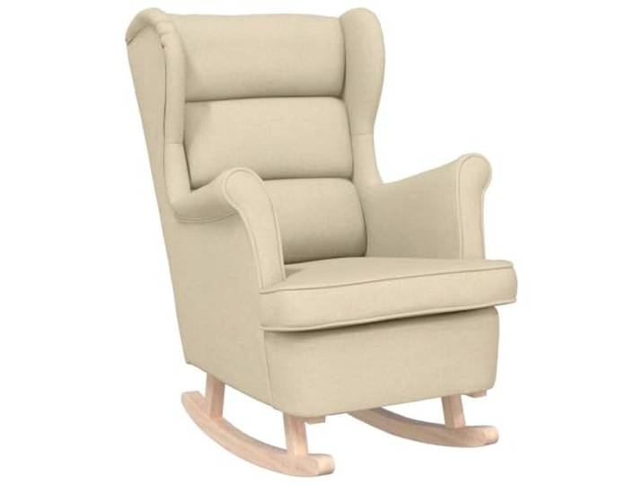 Schaukelstuhl Creme gepolstert mit Polyestergewebe 74x90x102 cm Polyestergewebe, cremefarben, fließende Schwingbewegung, für Wohn- und Schlafzimmer, pflegeleicht