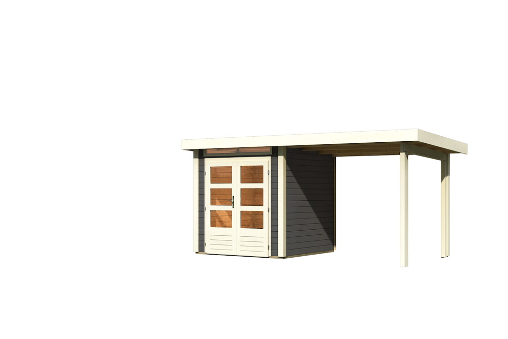 KARIBUHOLZT GH Kandern 1 tgrau 204x204x230 Anbaudach 300cm 16954132