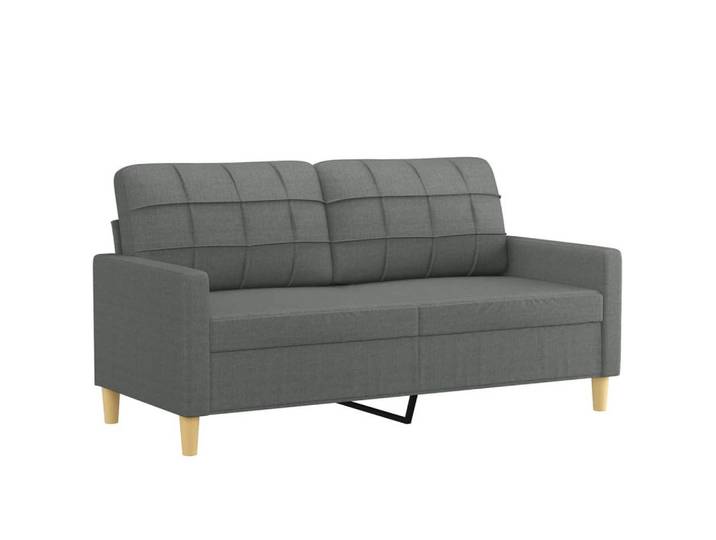 vidaXL Sofa, 2-Sitzer-Sofa Dunkelgrau 140 cm Stoff