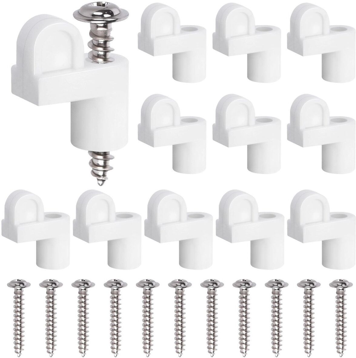 INF Fenster-Clip 12er-Pack – ABS-Clips mit Schrauben zur sicheren Befestigung von Fliegengittern, mehrere Farben, kompakt 1.9cm Weiß