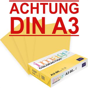 Antalis Kopierpapier Image Coloraction Sevilla, A3, 80g/qm, sonnengelb, 500 Blatt
