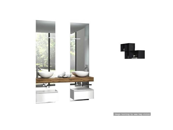 Ensemble salle de bain 7 pcs ASTRA chêne miel-blanc