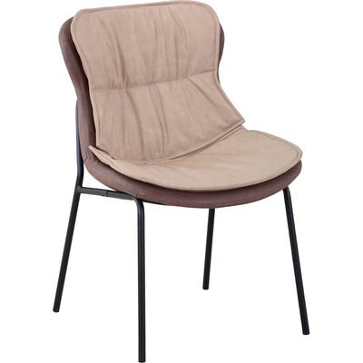 Polsterstuhl KAYOOM, beige (beige, hellbraun, beige, hellbraun), B:54cm H:84cm T:64cm, Eisen, Kunstleder, Stühle, Polsterstuhl, pflegeleicht, bequem, angenehme Sitzfläche, mit trendigen Ziernähten