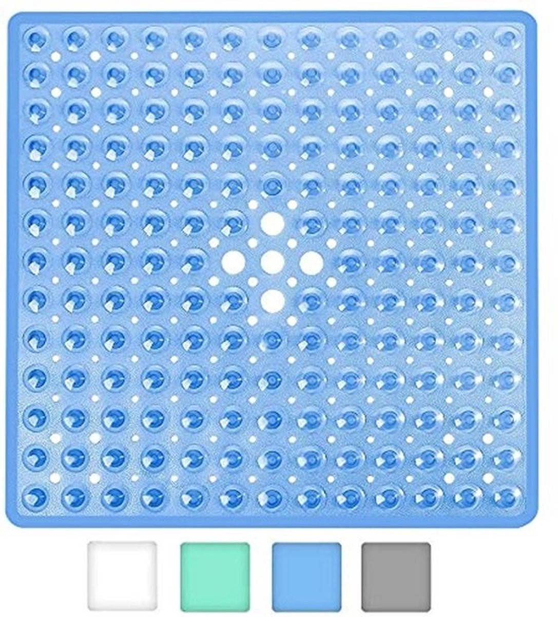 Vierkante douchemat 53 x 53 cm - Antislip en anti-schimmel, machinewasbaar, met zuignap voor veilige badkamer
