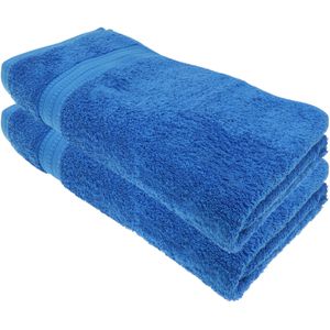 Julie-Julsen Handtuch Bio, royalblau, 100 x 150 cm, Badetuch mit Bordüre, 100% Bio-Baumwolle, 550 g/m², 2 Stück