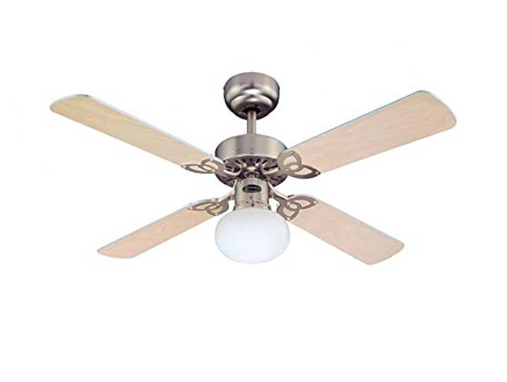 Westinghouse 7227240 Vegas Ventilateur de plafond E27 Métal Aluminium brossé