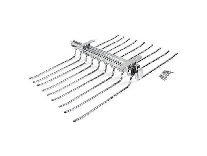 Emuca - Porte-Pantalons Double Amovible pour Le Garde-Robe\, Porte-Pantalons antidérapant Amovible pour 18 Pantalons\, Acier\, chromé.