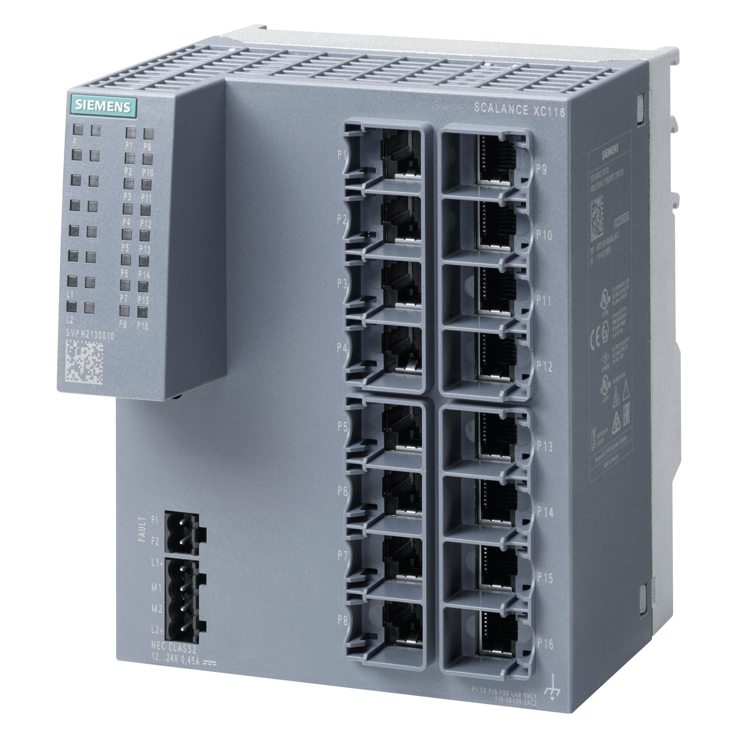 Siemens SIEM 6GK5116-0BA00-2AC2 SCALANCE XC116, 16x 10/100MBit/s RJ45-Ports (6GK51160BA002AC2)