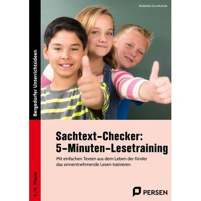 Sachtext-Checker: 5-Minuten-Lesetraining - GS, Geheftet von Redaktion Grundschule, Persen Verlag in der AAP Lehrerwelt GmbH, 978-3-403-21200-3