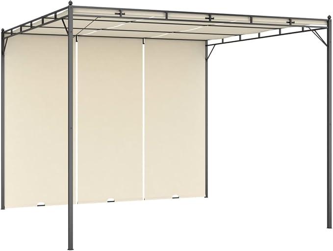 Gartenpavillon, Faltpavillon, Pergola, Partyzelt, Standmarkise, Sonnenzelt, Garten Pavillion, Grillpavillon, mit Seitenvorhang 3x3x2,25 m Creme