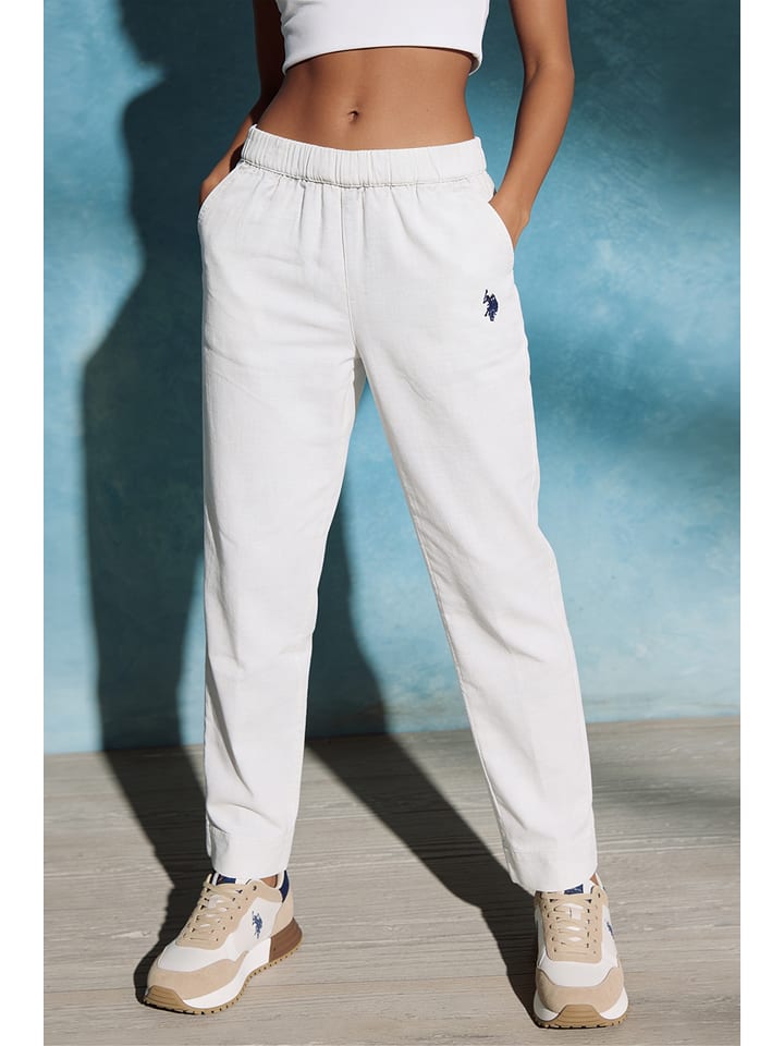 U.S. Polo Assn. Stoffhose in Weiß - S