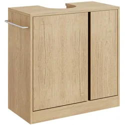 WASCHBECKENUNTERSCHRANK mit zwei Türen und Handtuchhalter BZR235-N