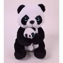 Panda Plüschtier mit Jungem - 20 cm