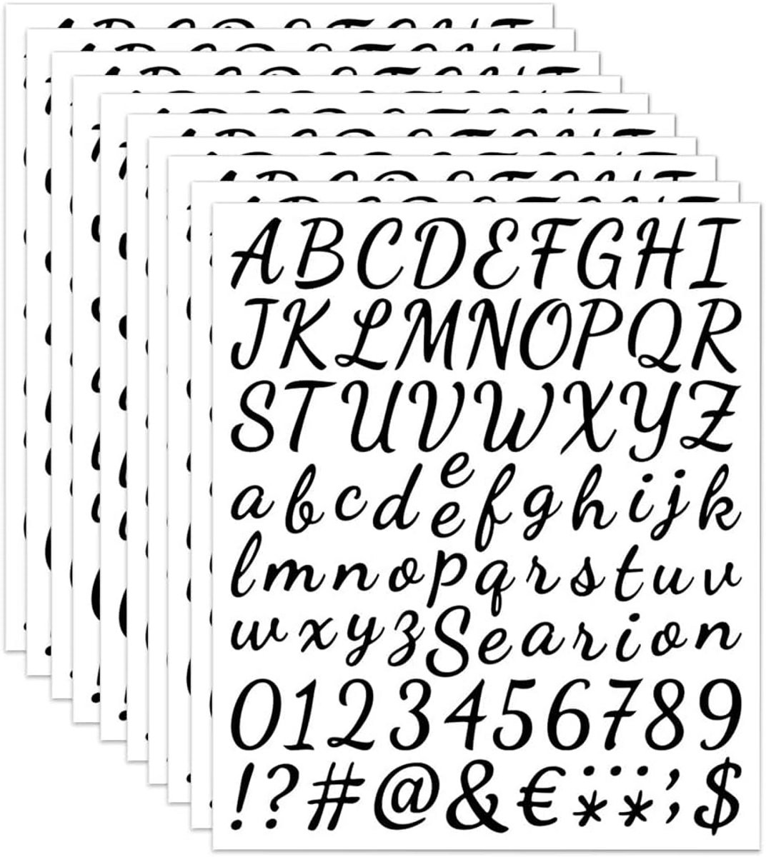 10 vellen zelfklevende alfabet briefstickers voor DIY en scrapbooking