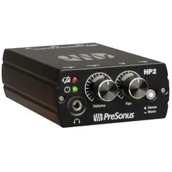 PreSonus Kopfhörer Verstärker HP2 mit Kopfhörer (Gain-Schalter), Kopfhörerverstärker, Schwarz