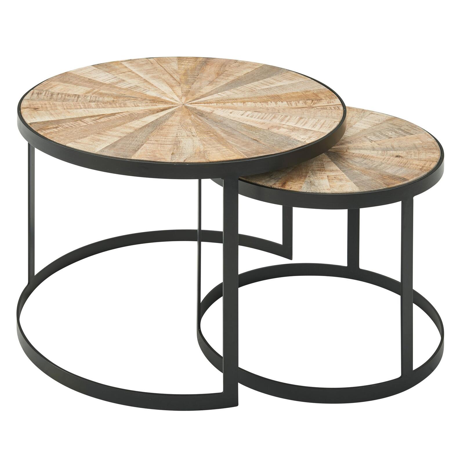 WOHNLING WL6.346 Design Couchtisch (2er Set) Mango 60 cm x 60 cm x 40 cm