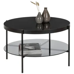 Couchtisch Aiko in Schwarz Rund