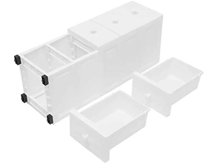 Armoire à tiroirs avec roulettes, 5 tiroirs, armoire à tiroirs étroits en plastique PP, armoire de salle de bain étanche, 25 x 32 x 82 cm