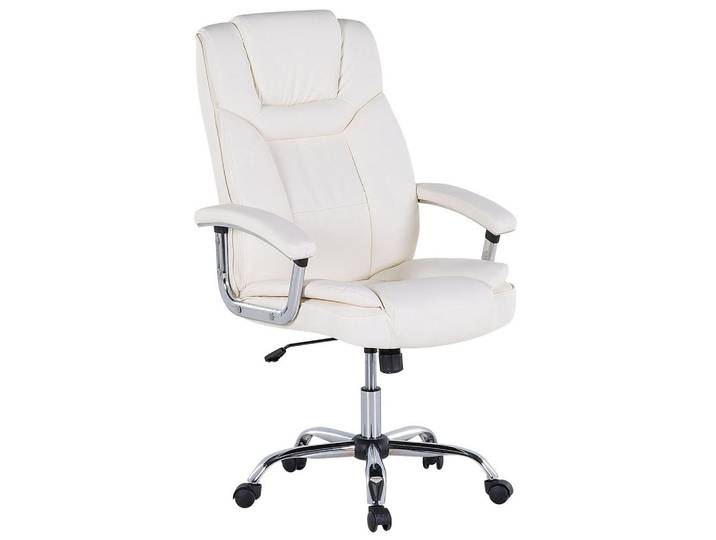 Beliani Bürostuhl Kunstleder Beige Advance, Kunststoff, 66x100x66 cm, Büromöbel, Bürostühle, Drehstühle