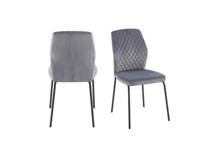 Mid.you Stuhl-Set, Grau, Raute, Rundrohr, 46.5x92x56.5 cm, Esszimmer, Stühle, Esszimmerstühle, Esszimmerstühle-Set