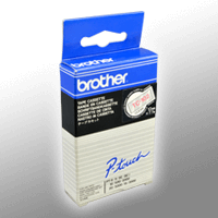 Brother P-Touch Band TC-102 rot auf transparent 12mm / 7,7m laminiert