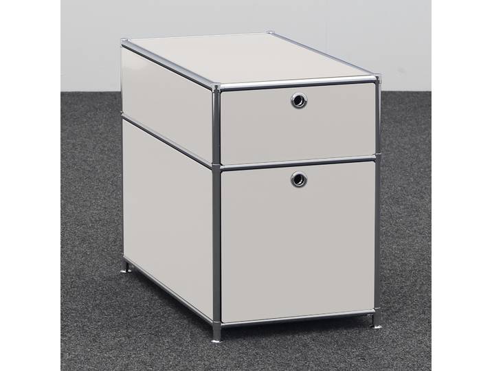 Standcontainer System4, Hellgrau, mit Hängeregister, ohne Schliesszylinder, Neu – Ideal für leichte Aufbewahrung