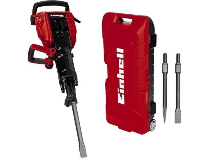 Einhell Sloophamer TE-DH 50 (1700 W, 50 J, SDS-hex-gereedschapshouder, trillingsdempergreep, puntige beitel + platte beitel + transport- en opbergwagen inbegrepen)