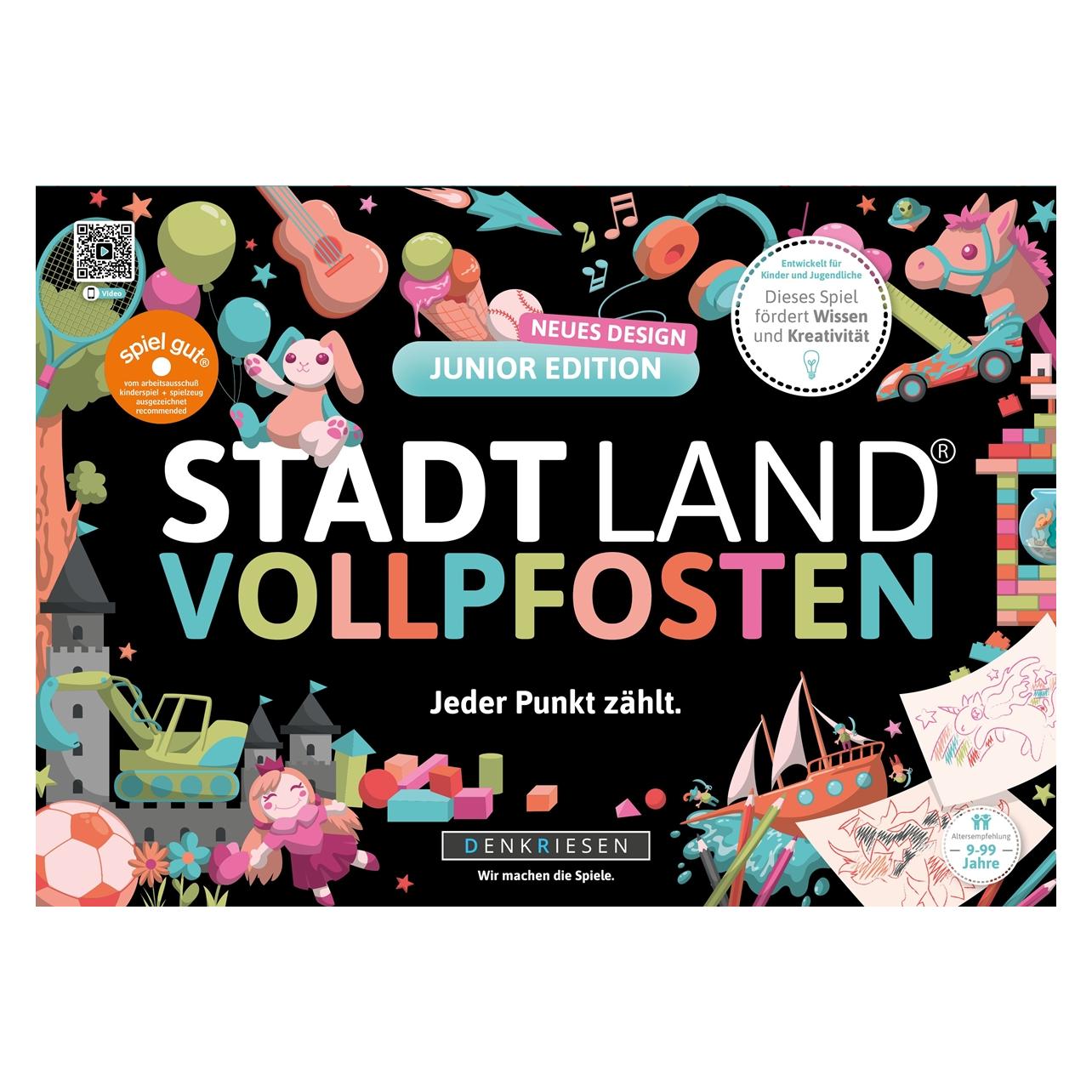 Denkriesen Stadt Land Vollpfosten - A4 Block Junior Edition (d) (Deutsch, 2 - 4 Spieler) (102124)
