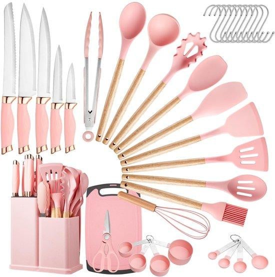 Azomor Complete set met 37 siliconen keukenhulpmiddelen