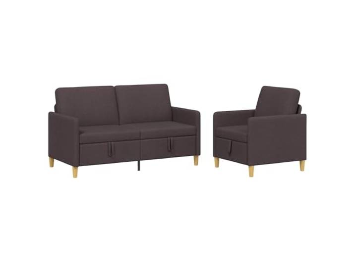 PUGYNBK Sofa mit Stauraum, 2 Stück, Dunkelbraun, Polyester und Metall Höhenverstellbarer Sitz, Stauraum, waschbare Bezüge, vielseitig einsetzbar, robuster Metallrahmen