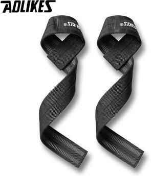 Uplift Picks AOLIKES Non Slip Weight Lifting Straps With Gel Grip black (b)