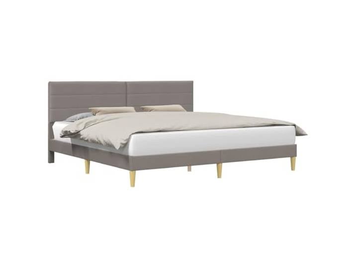 vidaXL Bettrahmen mit Kopfteil Taupe 180 x 200 cm Stoff