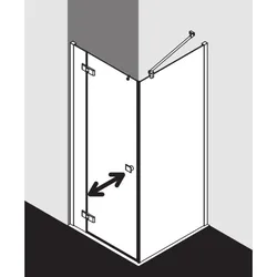 Kermi Mena Seitenwand mit Wandprofil METWP09320VAK 91 x 200 cm, silber hochglanz, ESG klar, auf Duschwanne