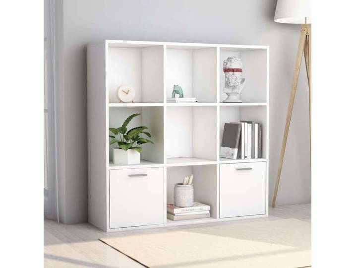 Sale juillet Bibliothèque - - bois d'ingénierie - blanc - avec 2 portes - 98 x 30 x 98 cm gxy30w