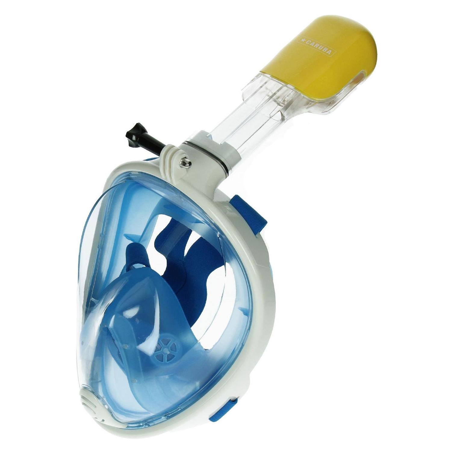 Caruba Vollgesichts Schnorchelmaske Dual Air abnehmbar + Action Cam Halterung (blau S/M) (35325256)