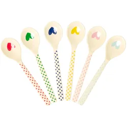 RICE Melamin Teelöffel-Set Favorite Hearts – 6er-Set, L14cm, diverse