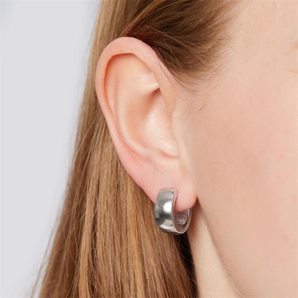 Unique Moderne kleine Creolen 925 Sterling Silber silber