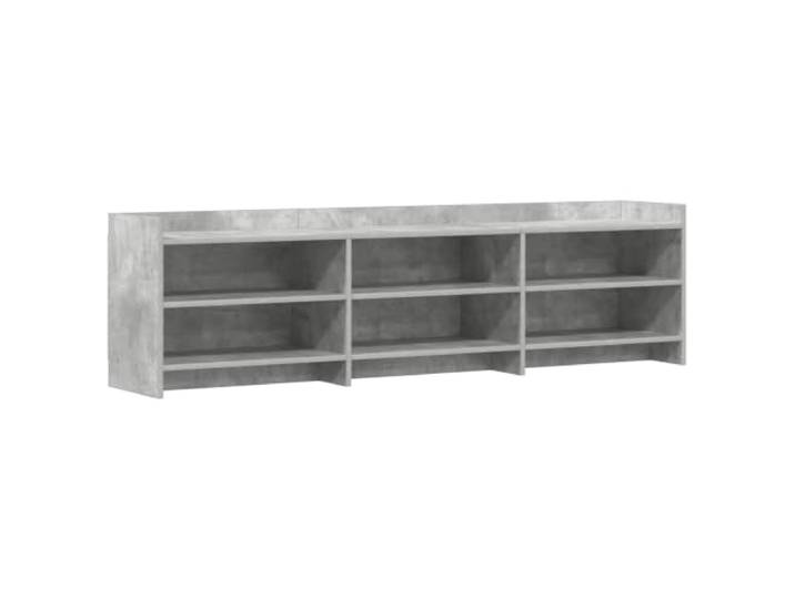 HGFDVCMR TV-Schrank Betongrau 168x33x47 cm Lowboard Fernsehmöbel 6 Fächer Stabiles Mediamöbel mit 6 offenen Fächern für Wohnzimmer und Schlafzimmer, bietet Ordnung für Receiver, Konsolen und Kabel.